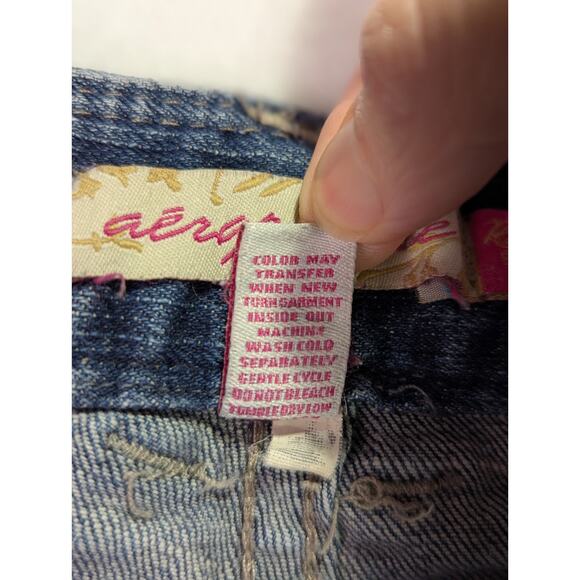 Hailey Skinny Flare Jeans w/Rhinestones by Aeropostale Size 11/12 Regular Y2K - Picture 4 of 8